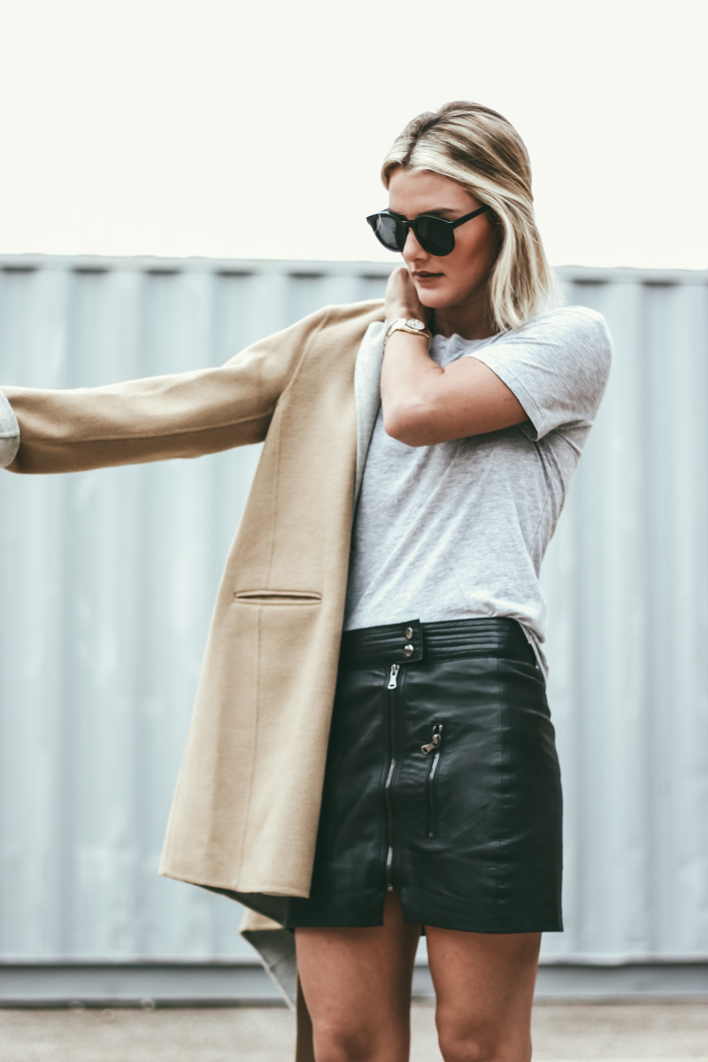 camel-coat-and-leather-skirt