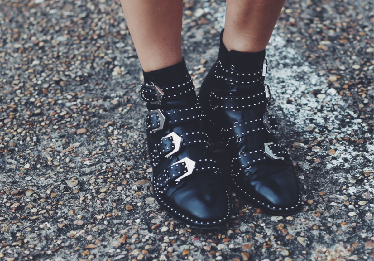 studded black givenchy booties