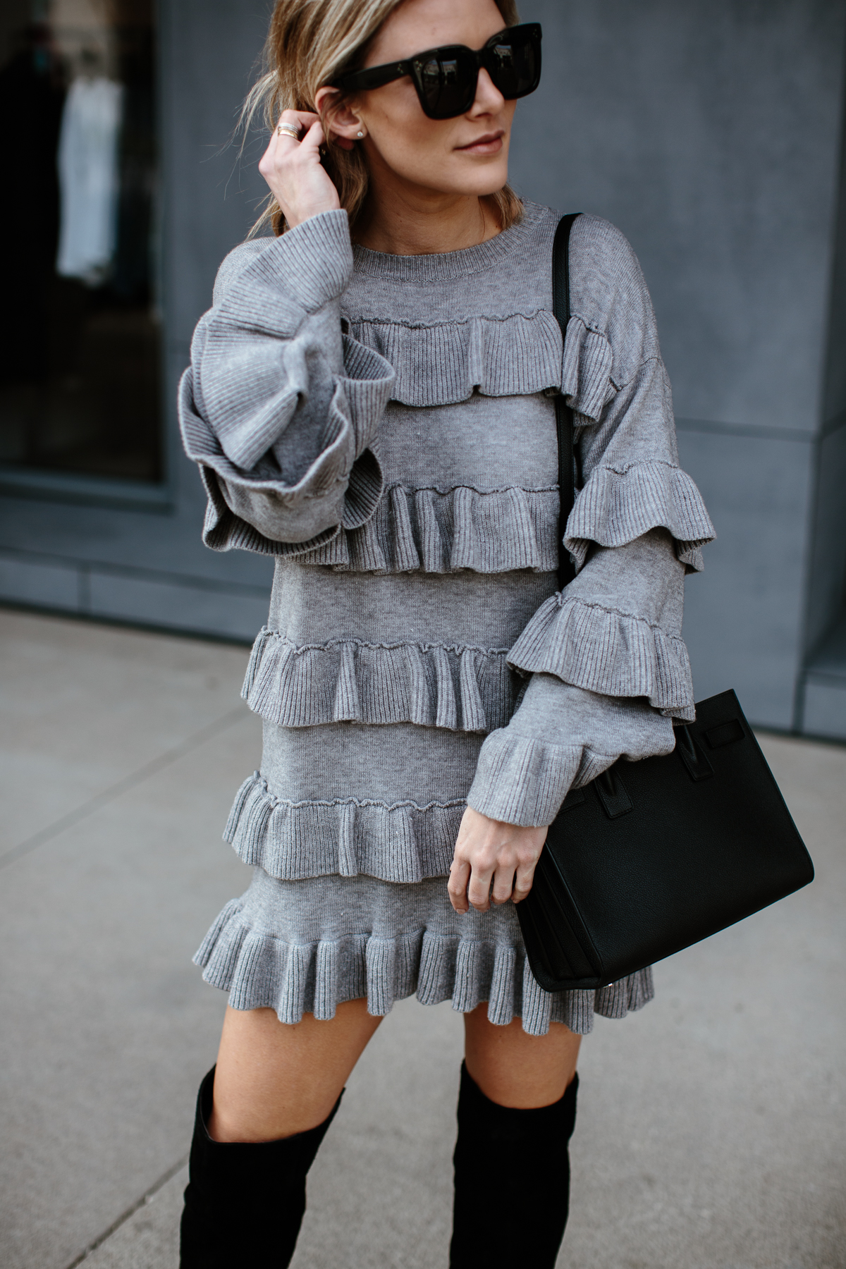 cute tiered sweater dress