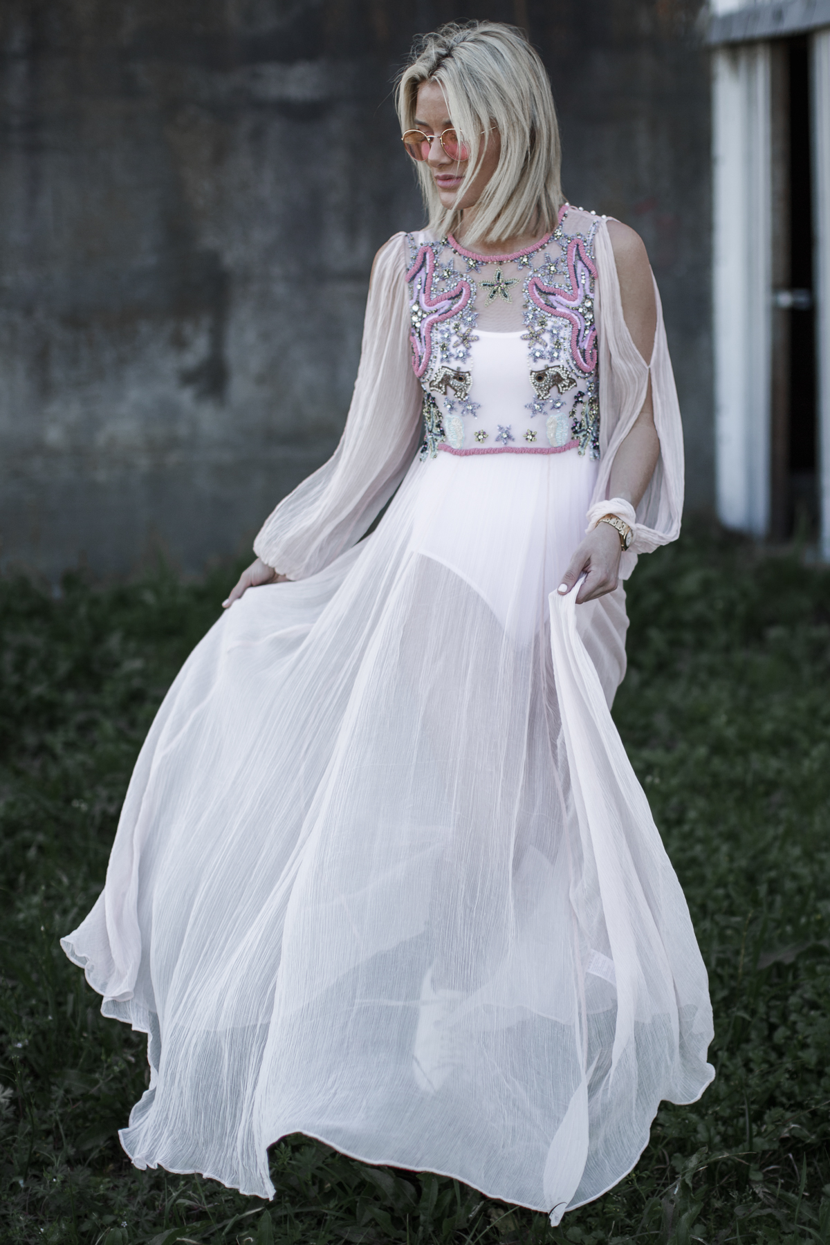 sequin embellished maxi dress