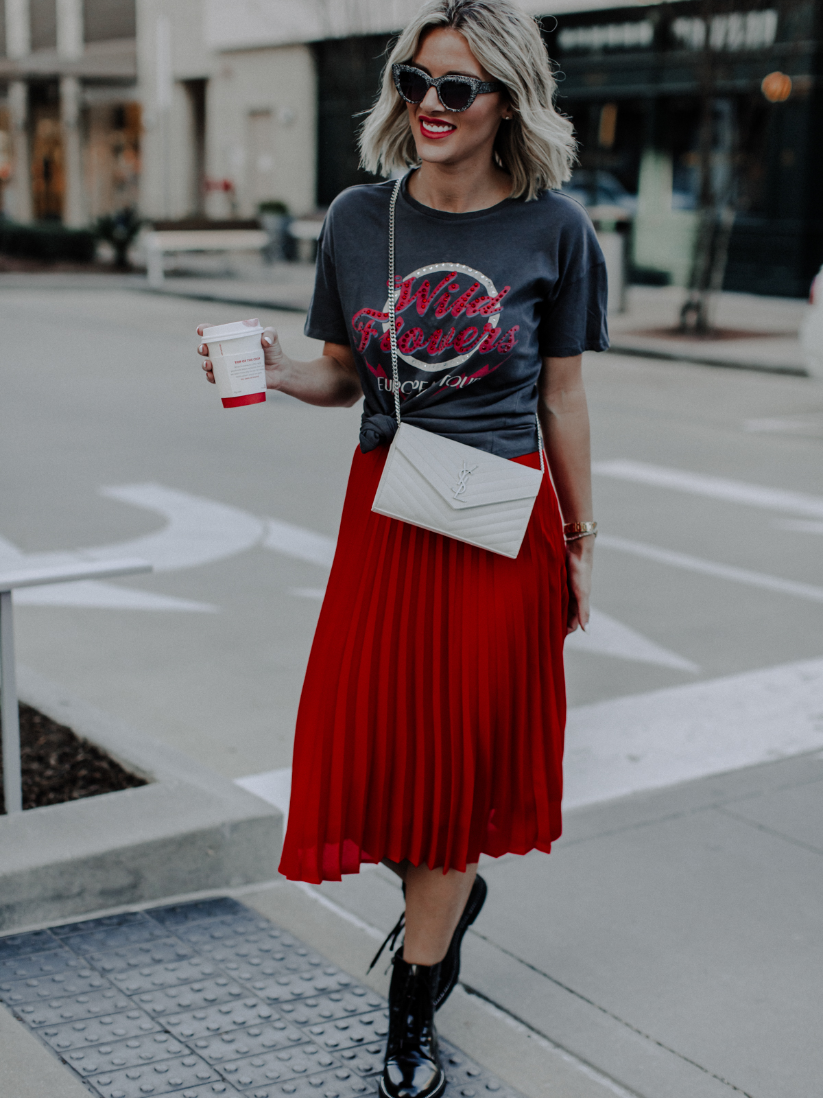 red edgy valentines day outfit on Sage Coralli of So Sage Blog