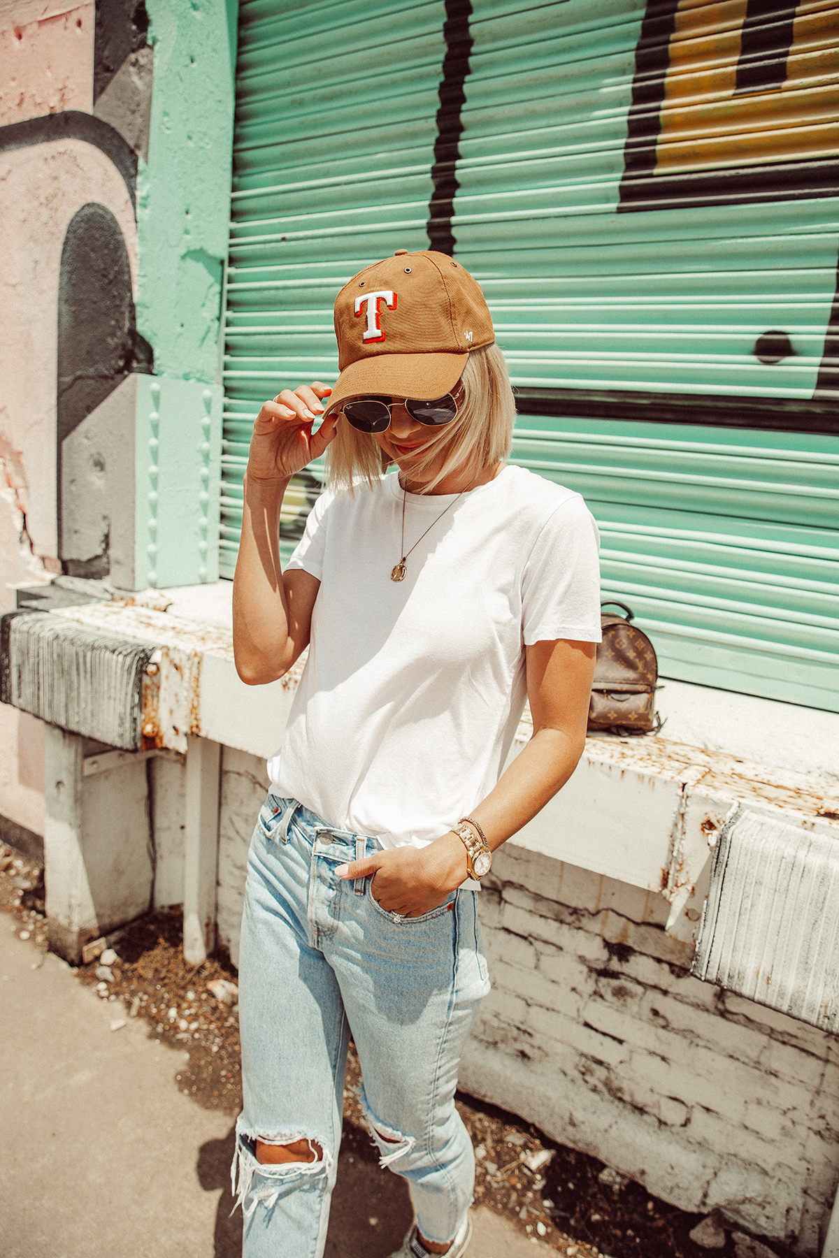So Sage Blog wearing the new 47 brand x Carhart collection baseball cap