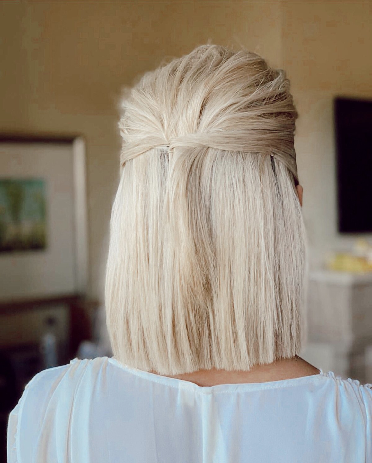 bridal hair for short hair blondes