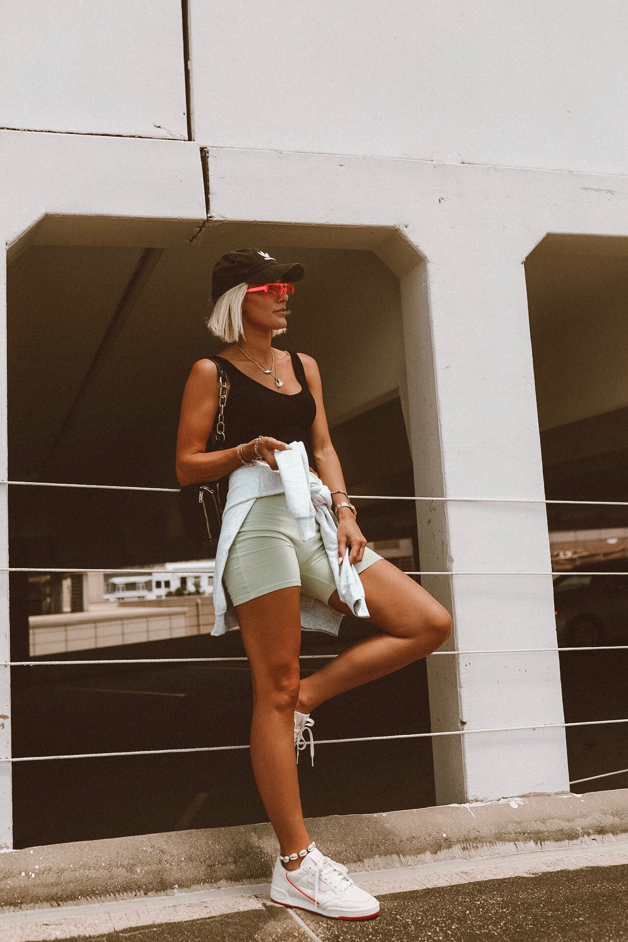 streetstyle outfit with adidas sneakers on blogger So Sage