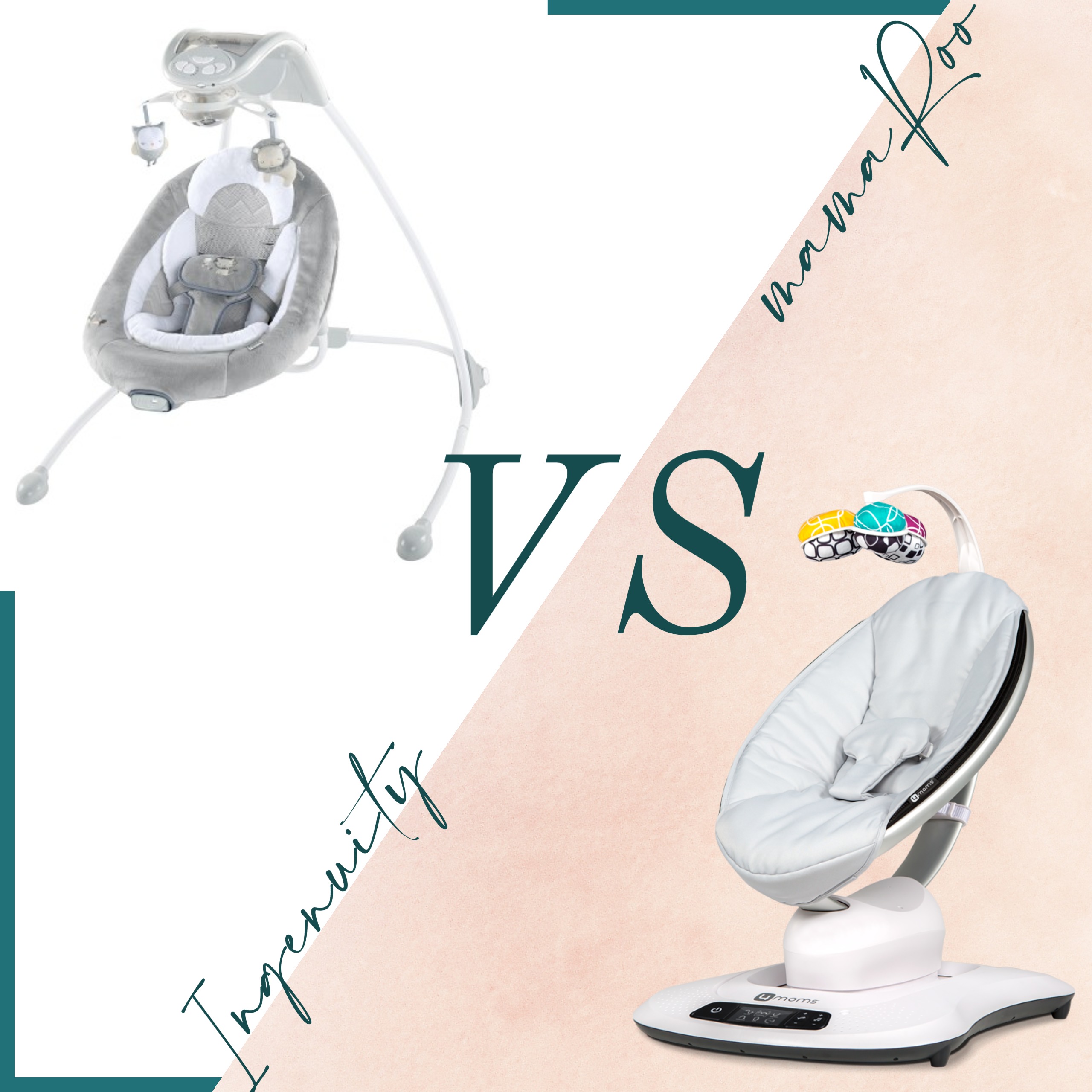 mom blogger review and comparison of the ingenuity swing and 4moms mamaroo