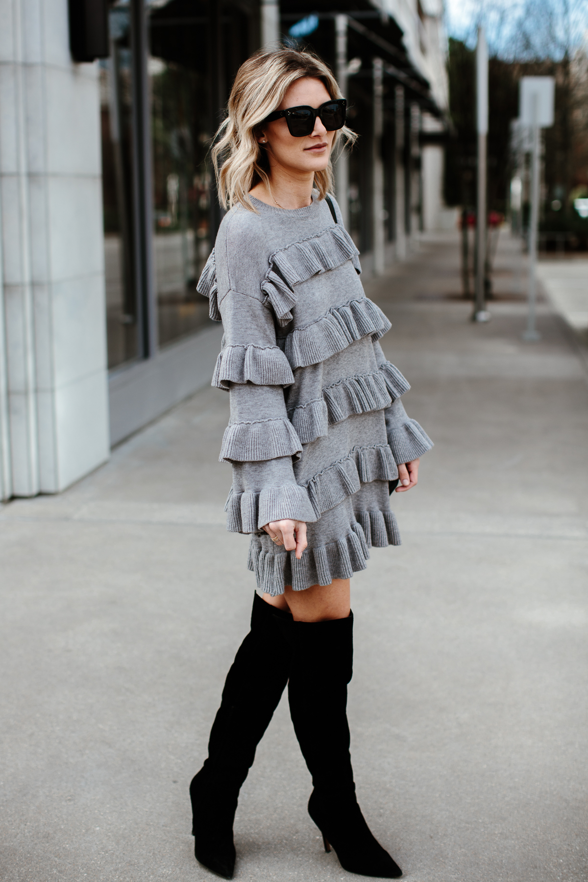 cute grey tiered dress