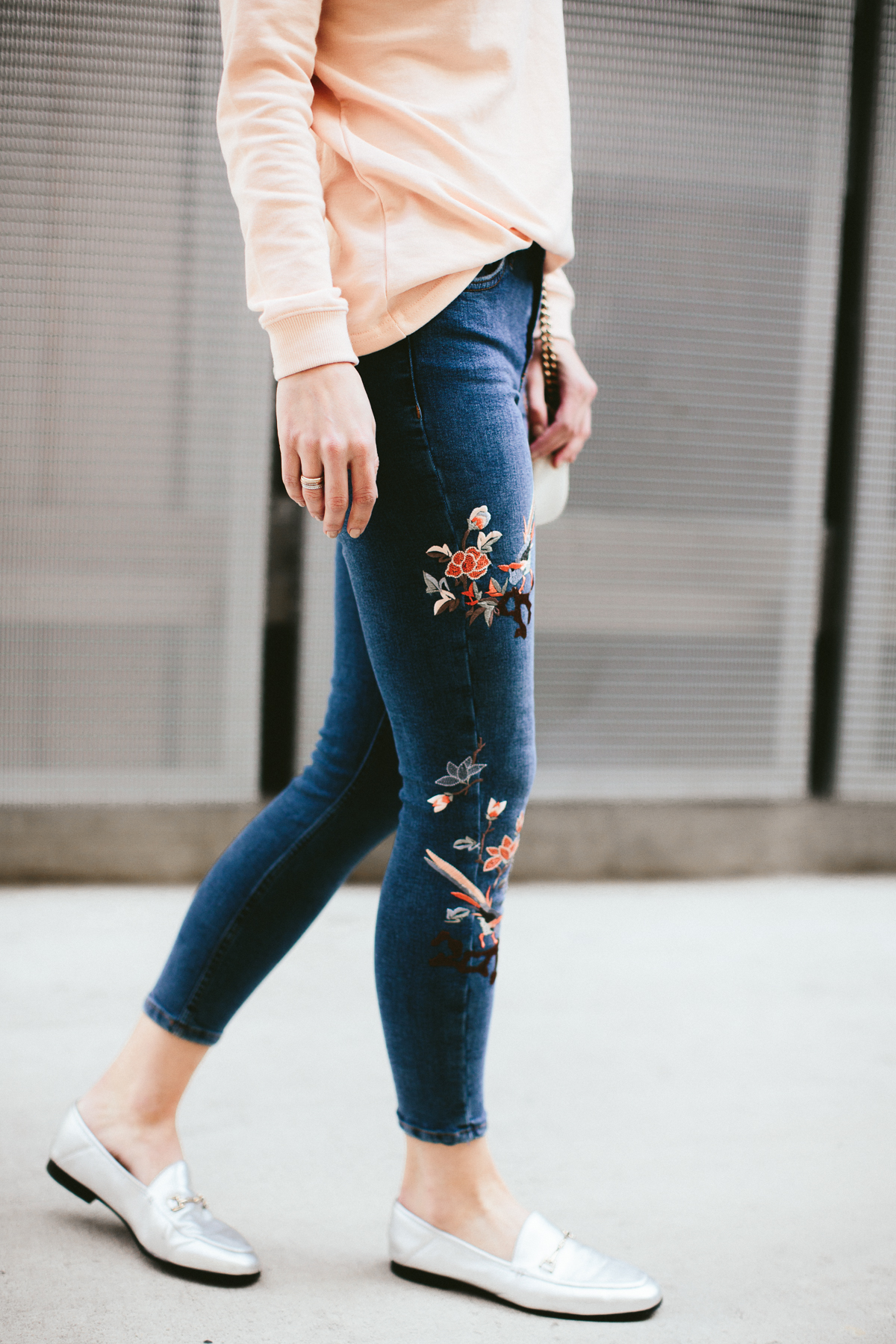 cute topshop embroidered jeans