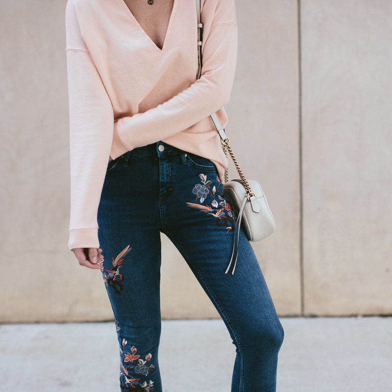 cool embroidered jeans