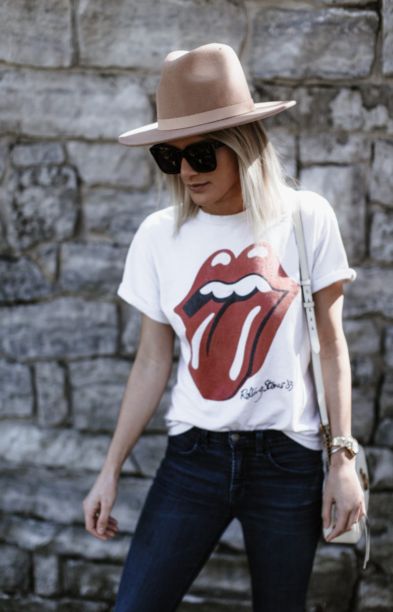 vintage style band tees rolling stones
