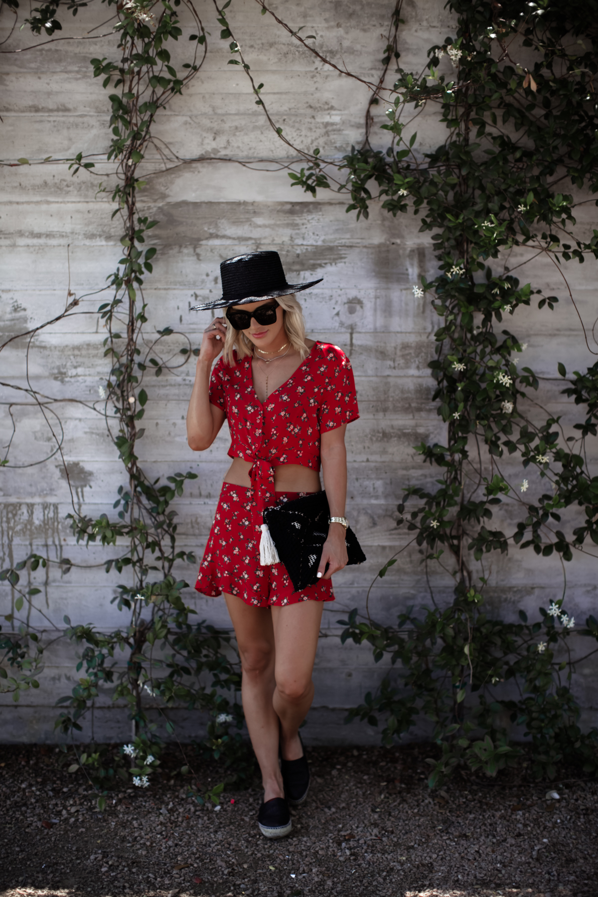red floral matchy matchy set