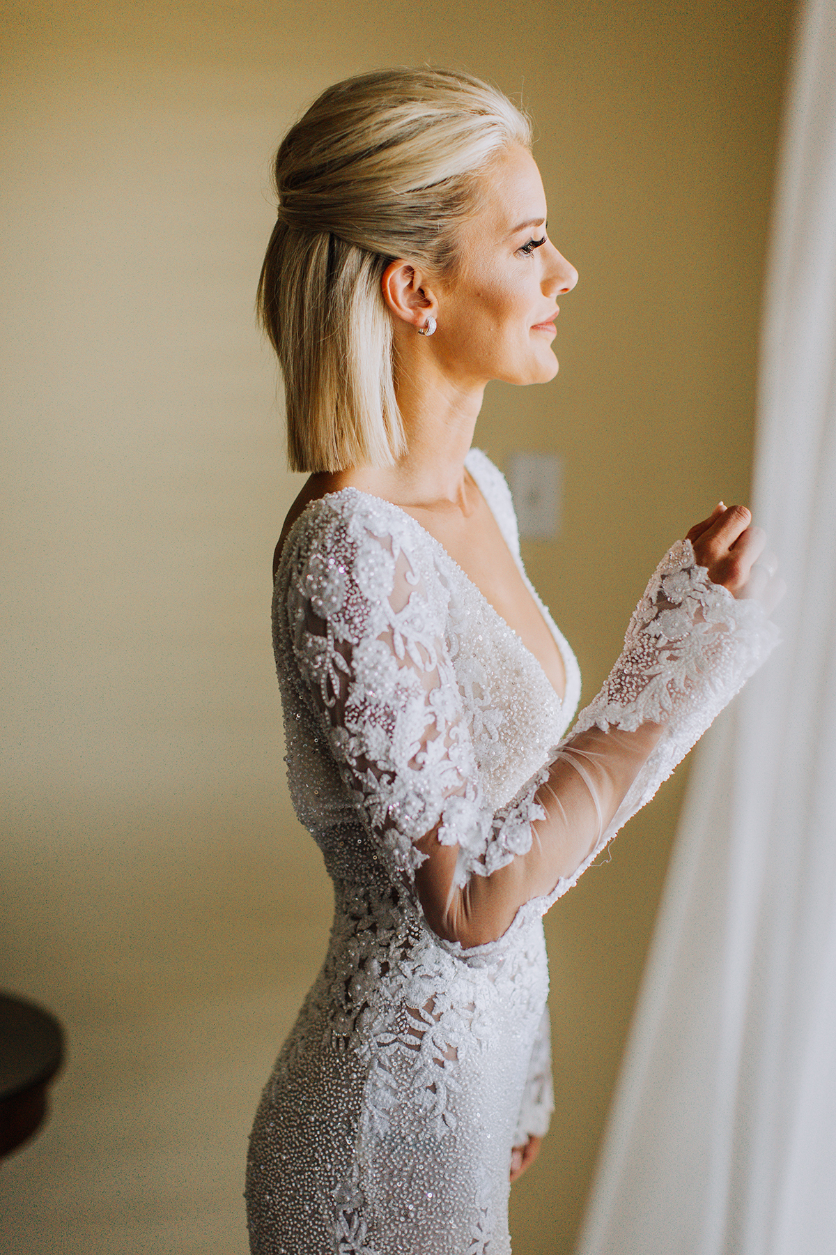 embellished details on blogger Sage Coralli's wedding dress