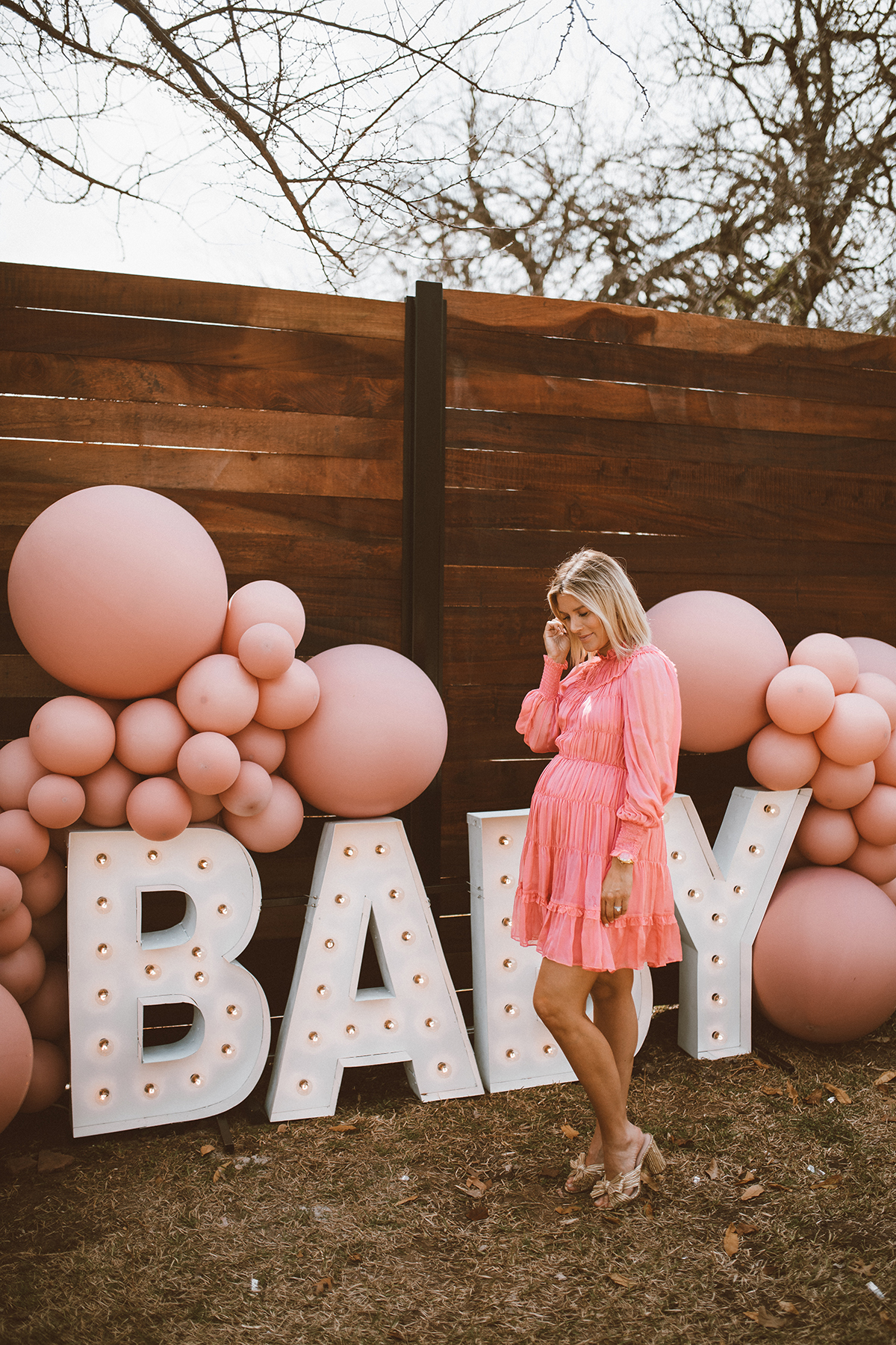 cute blogger baby shower with BABY marquee letters